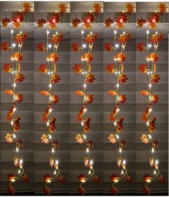 Resim BYSHOME 5 Adet 2.30 Metre Sonbahar Konsepti Yapay Sarmaşık + 3 Metre Peri Led 