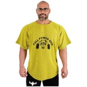 Resim Full Power Gym Oversize Ragtop Spor Tişört Sarı Çizgili Sarı - Siyah 