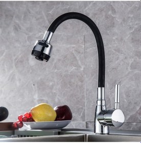 Resim Mix Kuğu Mutfak Evye Bataryası Sipiral Hortumlu 2 Fonksiyonlu Musluk Sıcak Soğuk Girişli Krom 