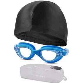 Resim 2li Set Boneli Yetişkin Yüzücü Gözlüğü Geniş Açı Su Geçirmez Yüzme Havuz Deniz Gözlük Mavi 1020 Mavi 