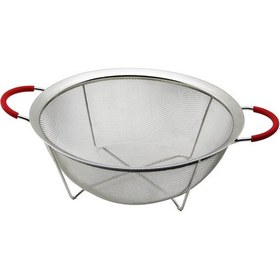 Resim 28cm Tel Sepet Metal Süzgeç Silikon Kılıflı Kulp Metal Çerçeve - 