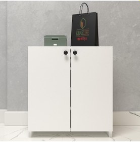 Resim Kenzlife Kapaklı Ayakkabılık Bosnevi Mat Beyaz Suntalam 065 0 