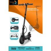 Resim Smart Drive S50 LED Ekranlı Patlamaz Tekerlekli Fırçasız Motorlu Farlı Katlanabilir Taşınabilir Süspansiyonlu Elektrikli Scooter 