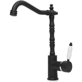 Resim Venita Siyah Rustik Mutfak Eviye Batarya Sahra 