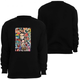 Resim Leonardo Da Vinci - Mona Lisa Baskılı Unisex Bisiklet Yaka Sweatshirt SİYAH XS 