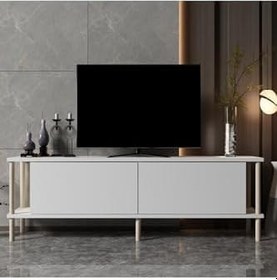 Resim Meltem Çelik - BMdekor TV Sehpası Agora Beyaz 150 cm 