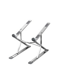 Resim Springsun N8 Taşınabilir Masaüstü Alüminyum Alaşımlı Çift Katmanlı Katlanır Dizüstü Bilgisayar Standı 9+6 Seviye Gümüş 