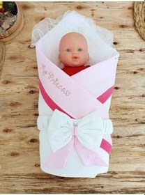 Resim Pembe Bebek Kundağı Bebek Dış Kundak Battaniyesi Hastane Çıkışı Yenidoğan Hediyelik Anakucağı 