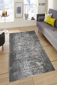 Resim Gri Yatak Odası Halısı Dekhera K4067 - 140X300 / Dot Taban 