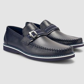 Resim Cabani Miramar %100 Hakiki Deri Lacivert Erkek Loafer 