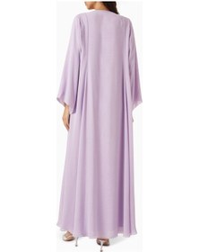 Resim Ronanna Şık Abaya Seti Iki Katmanlı Şifon Ve Dantel Süslemelerle Günlük Tarzınızı Tamamlayın Açık Mor 