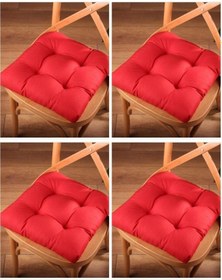 Resim Altınpamuk Altınpamuk 4'Lü Lüx Pofidik Bordo Sandalye Minderi Özel Dikişli B 