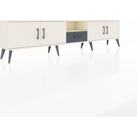 Resim Arges Tv Ünitesi 3 Raflı Tek Çekmeceli 4 Kapaklı 220x30x51 Aytaşı-aytaşı/antrasit Aytası/antrasıt - Aytası 