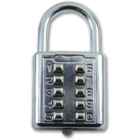 Resim HALL BREATHE Güvenli ve şifreli 10 haneli asma kilit, dayanıklı krom tasarım 