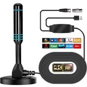 Resim 2025 İç Mekan Kullanımı için HD TV Anteni - 480 Mil Uzaktan Alım, 1080P ve 4K Ultra HD Desteği, HDTV, DVB-T2, DTMB, ATSC, ISDB-T, DAB/FM, Dayanıklı Yapı 