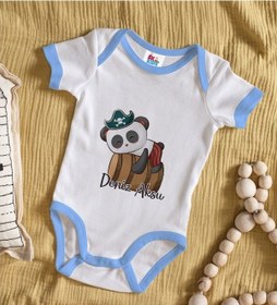 Resim Bitmeyenkartus Bk Kids Kişiye Özel Mavi Bebek Body Zıbın - Model 182 Çok Renkli 
