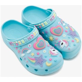 Resim Skechers Heart Charmer - Girly Land Kids Lights Slipper Bantlı Işıklı Çocuk Terlik Mavi 