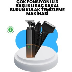 Resim LTG Nova 3’ü 1 Arada Erkek Bakım Makinesi - Paslanmaz Çelik Başlıklı Şarjlı Tıraş Seti 