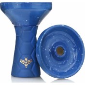 Resim Bee Hookah Nargile Lülesi Phunnel Half Glazed Blue Sapphire 