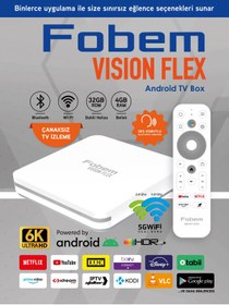 Resim FOBEM Vision Flex 6K Android TV Box Medya Oynatıcı - Ses Komutlu Wi-Fi 4 Gb Ram 32 GB Hafıza 