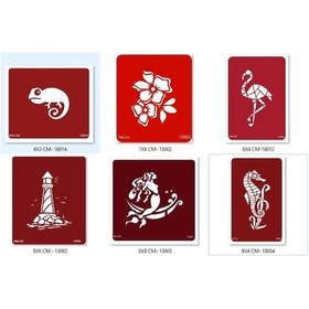 Resim Airbrush Tattoo Bukalemun Deniz Atı Geçici Dövme Şablonu Seti Sadece Desen 