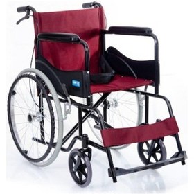 Resim Ky809bj Bordo Kumaş Standart Transfer Refakatçı Frenli Tekerlekli Sandalye 