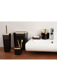 Resim Primanova Toskana Tuvalet Fırçası Şeffaf Siyah - Altın Yaldız Çe 