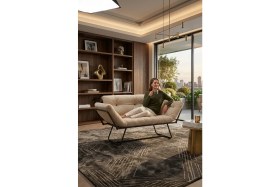Resim AVYNA Luxe Katlanır Yataklı Kanepe - Mekanizmalı Ikili Çekyat, Premium Konfor, Tay Tüyü Kumaş - Krem 
