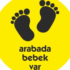 Resim Sticker Atölyesi Arabada Bebek Var Sticker - 20005 Renkli 11 x 11 cm 