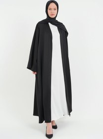Resim Şakika Siyah Kadın Aysha Abaya Ferace & Şal - Boy 135 cm 