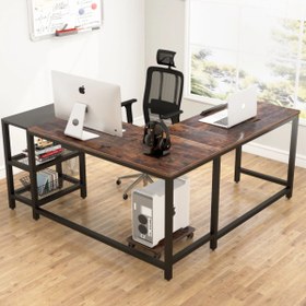 Resim Zizuva Tasarım 150+130x50x75 CM L Model Ceviz Çizim ve Bilgisayar Masası 