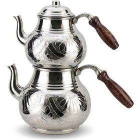 Resim 1 Mm İşleme Kalın Bakır Aile Boyu İşlemeli Bakır Çaydanlık Bakır 