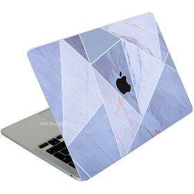 Resim MacBook Pro M1-M2 A2338 Uyumlu Gri Sticker Laptop Koruyucu Kılıf MARBLE14 