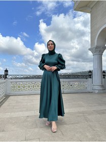 Resim welting Linda saten kıloş tesettür abiye 