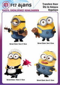 Resim F17 Ajans Ütü Ile Yapışan Tekstil Dtf Baskı Görseli Minions Minyonlar 