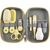 Resim Gajeena Bebek Bakıma 8'li Set: Tırnak Makas+file+makas+saçak+fırça+burun Emici+parmak Fırçası+termometre Sarı Saklama Kutulu 