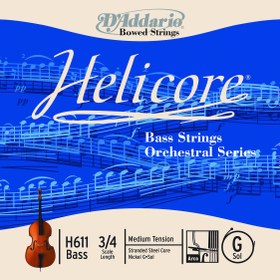 Resim D'Addario H611 Helicore 3/4 Tek Kontrbas Teli - Medium (Sol) 