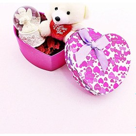 Resim Sevgiliye Hediye Sevimli Mini Ayıcık Ve Melek Kar Küresi Hediye Kutusu 