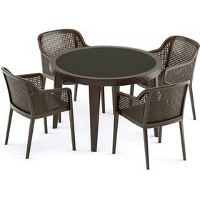 Resim Bintaşmobilya Venge Rattan Plastik Dış Mekan Bahçe Masa Sandalye Takımı (427445269) Venge 