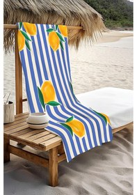 Resim Dijital Baskı Plaj Deniz Havlusu Limon Desenli Peştamal Hvl0159 Renkli 