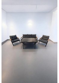 Resim Pimango Pi Elize Bahçe Balkon Mobilyası Antrasit 3+1+1 Ve Perla M Antrasit 