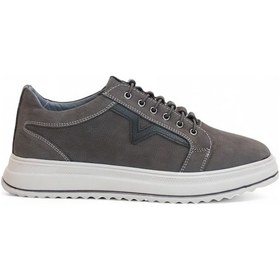 Resim 2182-dropland Hakiki Deri Üst Kalite Anatomik Tabanlı Erkek Günlük Sneakers Ayakkabı Füme 