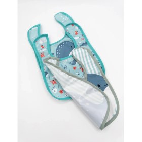 Resim Karamila 3'lü Set Bebek Mama Önlüğü Desenli Sıvı Geçirmez 