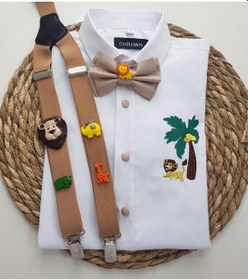 Resim Saferi Konsepli Askı Papyon Gömlek 