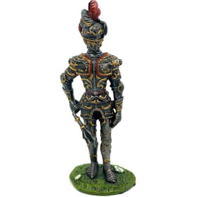 Resim Orta Çağ Zırhlı Şövalye Kurşun Asker Figürü 