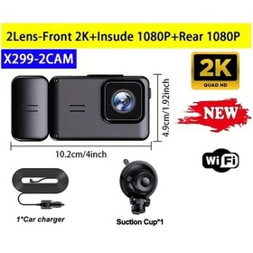 Resim 2k 3 Lens Wıfı Araba Dvr'ı Ön Kamera Araç Kamerası Arabalar İçin Dikiz Kamera 64g X299-2k-wıfı-2cam 