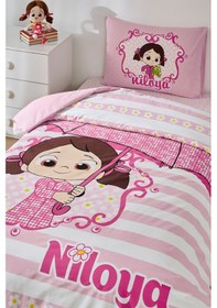 Resim Özdilek Niloya Yağmur Tek Kişilik Lisanslı Lastikli Çarşaf Çocuk Nevresim Takımı Pembe 