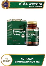 Resim Nutraxin Bromelain 500 Mg Takviye Edici Gıda 60 Tablet 