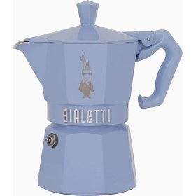 Resim Braventa Collection - Exclusive: 3 Cups Ocak Üstü Espresso Pişirici - 130ML - Mavi Renk - Alüminyum Gövde - Patentli Güv 