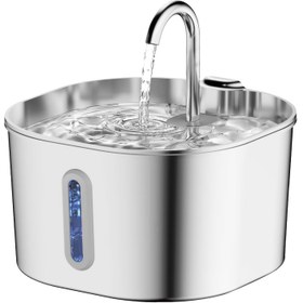 Resim 1 Adet Makine + 1/6 Parça Filtreli 2.2L / 74oz Kedi Su Çeşmesi, Görüntülü Pencere - Ultra Sessiz Otomatik Döngü Pompası, Üçlü Filtre ve Kolay Doldurma için Su Seviye Göstergeli 